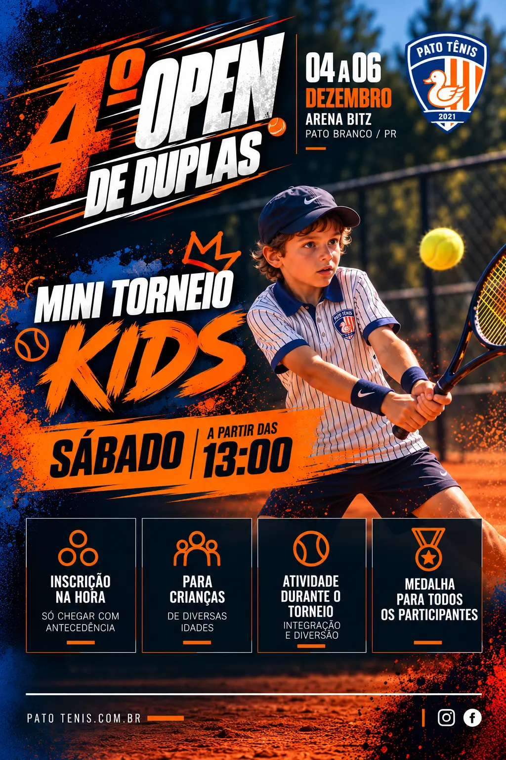 Mini Torneio Kids no sábado a partir das 13 horas